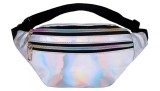 Cumpara ieftin Borseta multifunctionala, 2 buzunare, unisex, argintiu stralucitor, 27 x 15 cm - RESIGILAT