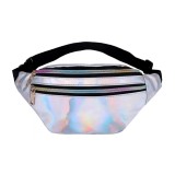 Borseta multifunctionala, 2 buzunare, unisex, argintiu stralucitor, 27 x 15 cm - RESIGILAT