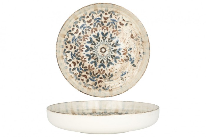 Rinart Farfurie ad&acirc;ncă - Aztec - Porţelan - 22 cm (800cc) - set de 6