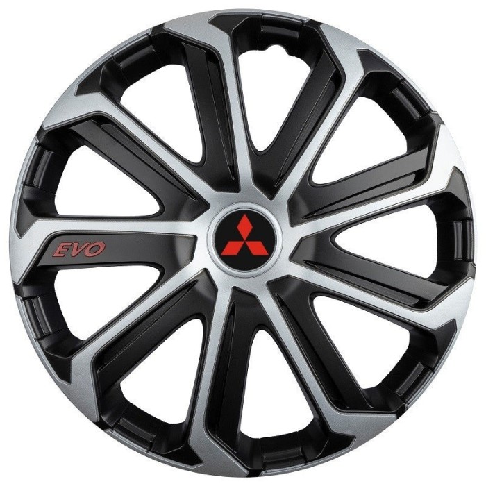 Set 4 Capace Roti Evo Gri-Negru R15, pentru MITSUBISHI