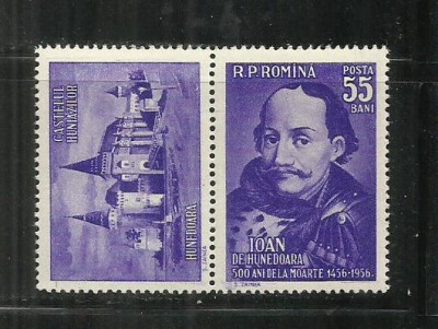 ROMANIA 1956-500 ANI DE LA MOARTEA LUI IANCU DE HUNEDOARA, VINIETA 2,MNH-LP 419a foto