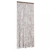 Cumpara ieftin Perdea pentru insecte, gri taupe si alb, 56 x 185 cm, chenille