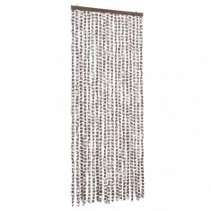 Perdea pentru insecte, gri taupe si alb, 56 x 185 cm, chenille