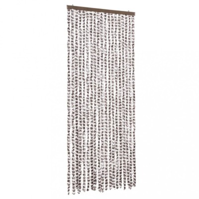 Perdea pentru insecte, gri taupe si alb, 56 x 185 cm, chenille foto