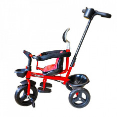 Tricicletă cu pedale și mâner, Roșu