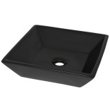 Chiuveta ceramica patrata, Negru, 41,5x41,5x12 cm
