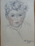 Cumpara ieftin 9 desene in tus, creion si carbune, Minica Borsaru, pictor consacrat, anii 60, Portrete, Cerneala, Impresionism