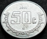 Moneda exotica 50 CENTAVOS - MEXIC, anul 2010 * cod 4504