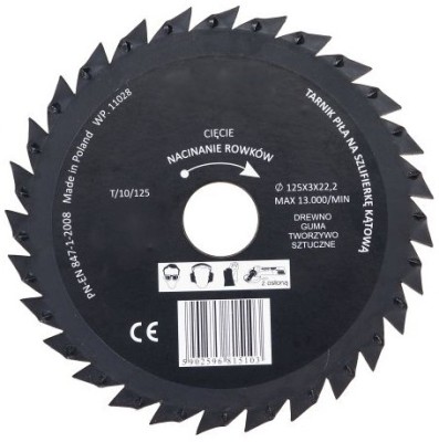 Disc pentru taiat Lemn/Plastic/Cauciuc/Beton/Gips-carton, Tarpol, 125 mm T-10 foto