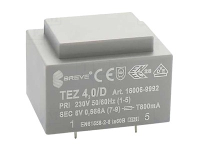 Transformator &amp;icirc;ncapsulat 4VA 230V 6V foto