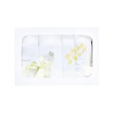 Cumpara ieftin Trusou Botez cu 7 piese personalizat cu broderie - "Cu drag de la Nasi" - ALB - GALBEN- TB95