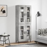 vidaXL Dulap &icirc;nalt, gri beton, 69,5x34x180, lemn compozit 3198293