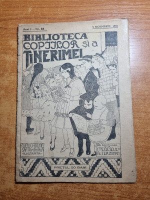 revista pentru copii - biblioteca copiilor si a tinerimii 9 noiembrie 1918 foto