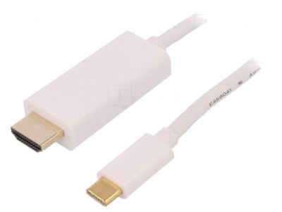 Adaptor USB 3.1 HDMI USB C 1m Alb foto
