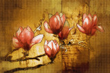 Tablou canvas Flori, vintage, abstract, arta23, 75 x 50 cm