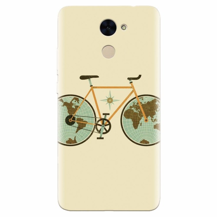 Husa silicon pentru Huawei Y7 Prime 2017, Retro Bicycle Illustration Husa silicon pentru Huawei Y7 Prime 2017, Retro Bicycle Illustration