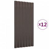 Cumpara ieftin Panouri de acoperis 12 buc. otel galvanizat maro 80x36 cm