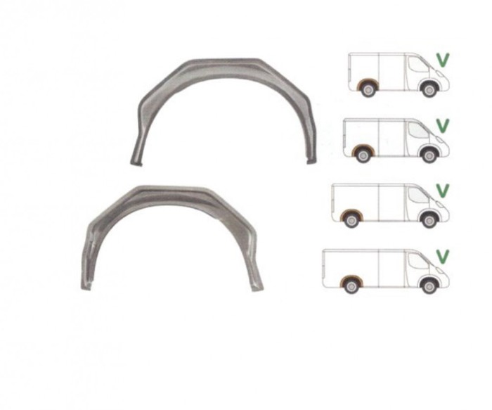 Pasaj interior roata spate, contra aripa Ford Transit (V184/5), 05.2000-04.2006; Transit/Tourneo (V347/8), 05.2006-04.2013, montare spate, dreapta, g