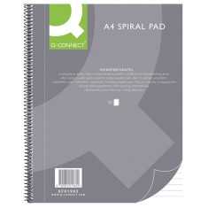 Caiet cu spirala, A4, 80 file - 70g/mp, 4 perf., coperti carton, Q-Connect -