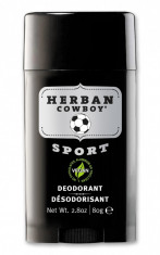 Deodorant solid pt barbati, Sport, Herban Cowboy, 80 g foto