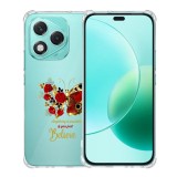 Husa antisoc pentru honor 400 lite - airbag tpu, col&Egrave;uri ranforsate- butterfly rosu