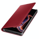 Husa originala Leather Wallet Cover Samsung Galaxy Note 9 N960F N960 Note9, Alt model telefon Samsung, Rosu, Piele