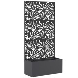 Outsunny Jardinieră cu spalier, ghiveci, cu paravan, pentru plante cățărătoare, metal, 90 x 37,5 x 180 cm, negru | Aosom Romania