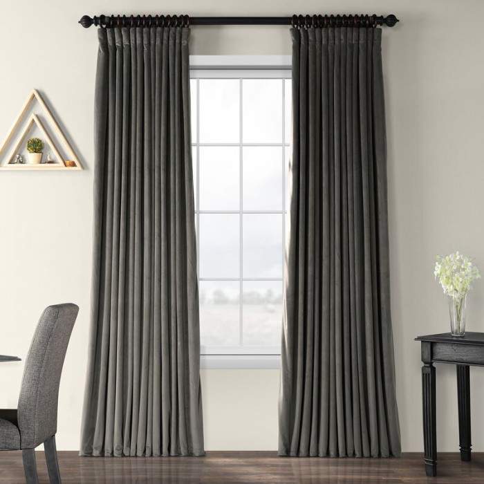 Draperie din catifea cu rejansa, Premium, 150x240 cm, densitate 700 g/mp, Gri