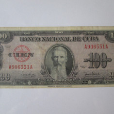 Cuba 100 Pesos 1950 bancnota din imagini
