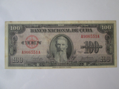 Cuba 100 Pesos 1950 bancnota din imagini foto