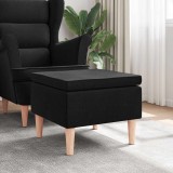 VidaXL Scaun cu picioare din lemn, negru, material textil 329448