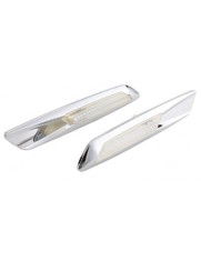 Set 2 Semnalizari Aripa Led Cromate BMW F10, E60, E61, E90, E91, E81, E82, E88