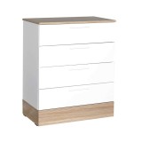 Cumpara ieftin Comoda Adore Base, 4 sertare, Crem / Alb, 72 x 88 x 40 cm