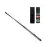 Set baston telescopic din otel si spray paralizant , 90 ml, argintiu, 77 cm, 4 sectiuni , husa inclusa