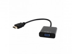 Adaptor Gembird HDMI Male - VGA Female 15cm Black foto