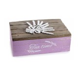 Cutie pliculete ceai compartimentata lemn multicolor 21 x 14,5 x 7,5 H