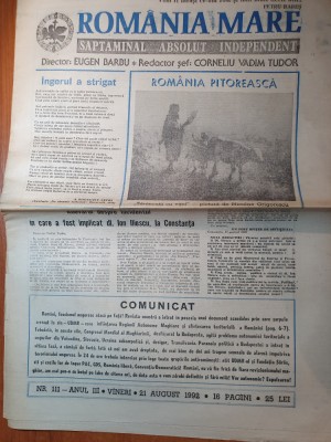 ziarul romania mare 21 august 1992 foto
