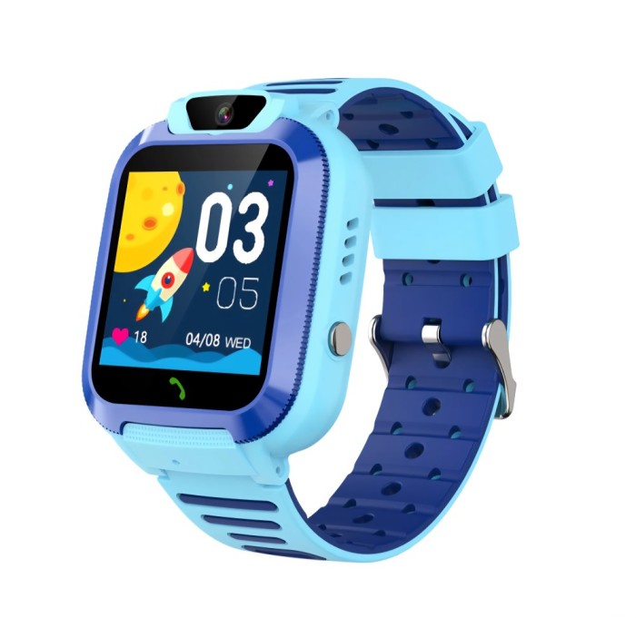 Ceas smartwatch copii, Valdus W11, 4G, functie telefon, pozitionare WiFi+LBS, buton SOS, camera frontala HD, albastru