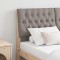 vidaXL Tăblie tapițată Gri taupe 135 cm Lemn de pin masiv 879347
