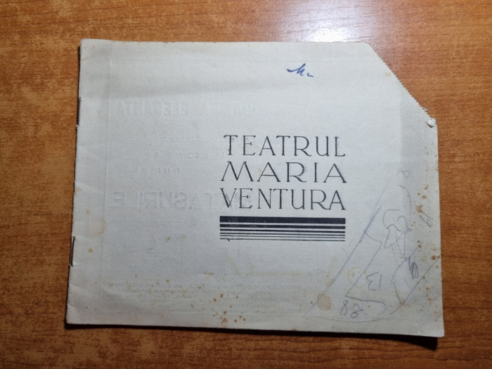 program teatru maria ventura 1930-1931-george vraca,maria mohor