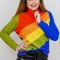 G634-100 Pulover cu imprimeu multicolor