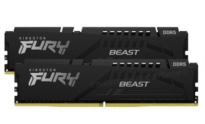 Memorie DDR Kingston FURY Beast DDR5 64 GB, frecventa 5600 Mhz, 32 GB x 2 module, radiator, &amp;quot;KF556C40BBK2-64&amp;quot; foto