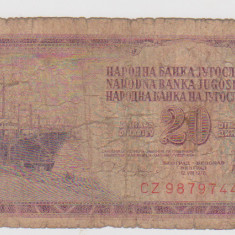 BANCNOTA20 DINARI 20 VIII 1978JUGOSLAVIA /S