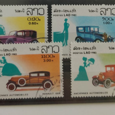 TS22 - Timbre serie Postes Laos - automotive - masini de epoca retro