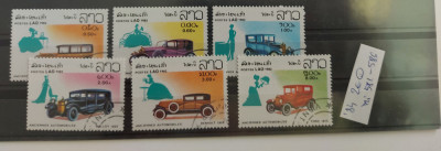 TS22 - Timbre serie Postes Laos - automotive - masini de epoca retro foto