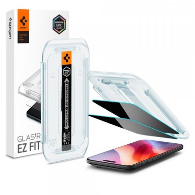 Folie de protectie Ecran Privacy Spigen GlastR EZ FIT pentru Apple iPhone 17 Air, Sticla Securizata, Full Glue, Set 2 bucati foto
