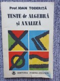 TESTE DE ALGEBRA SI ANALIZA - IOAN TODERITA, 1991, 74 pag, stare buna