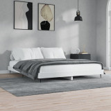 VidaXL Cadru de pat, alb, 140x200 cm, lemn prelucrat