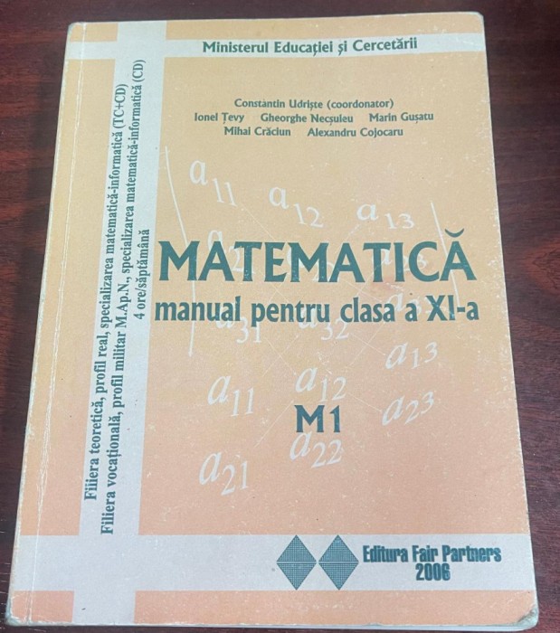 Matematică manual pentru clasa a XI-a