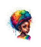 Cumpara ieftin Sticker decorativ Fetita African Style, Multicolor, 63 cm, 3799ST, Oem